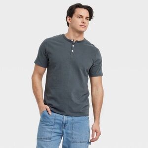 Goodfellow & Co Dark Gray Short Sleeve Henley